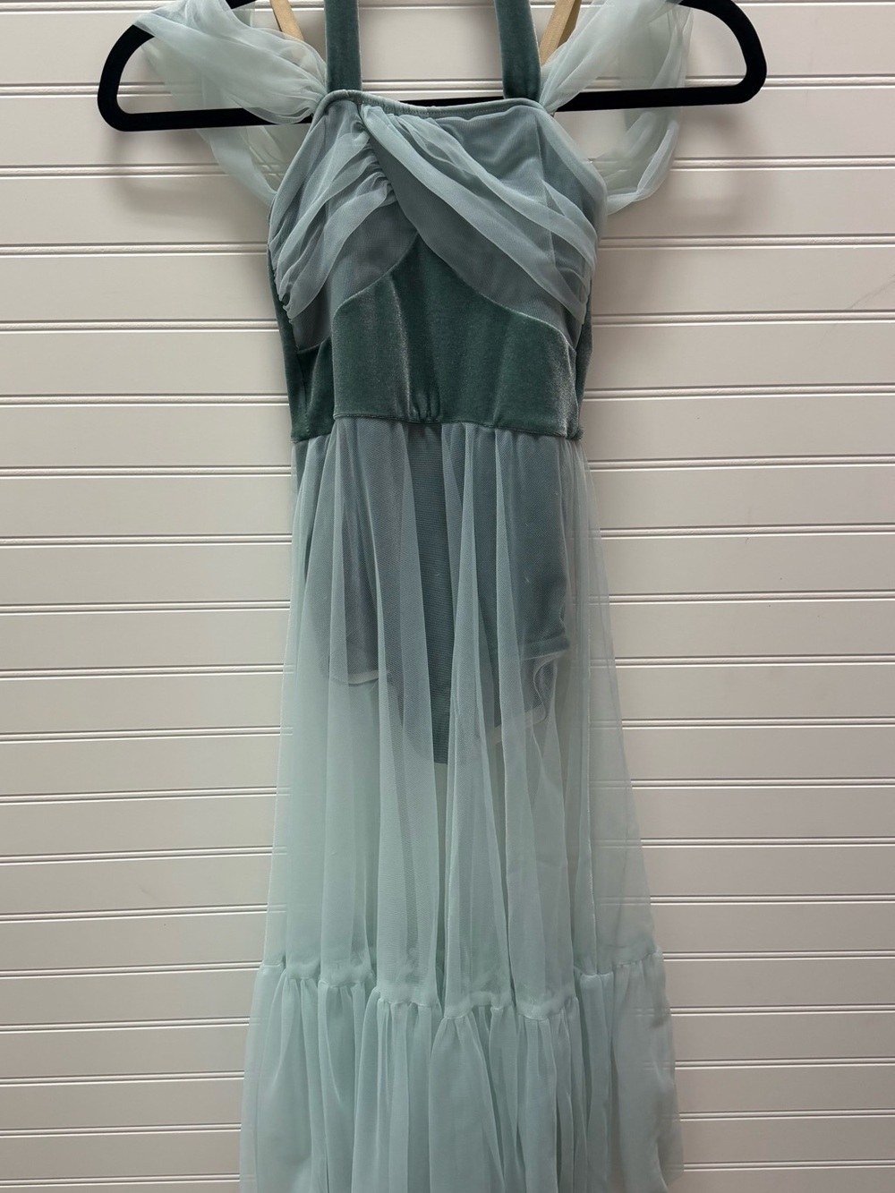 Girls Sage Green Tulle Dance Costume Dress